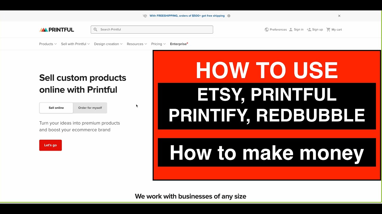 how to use printful with etsy | redbubble how to make money | printify for beginners online classes