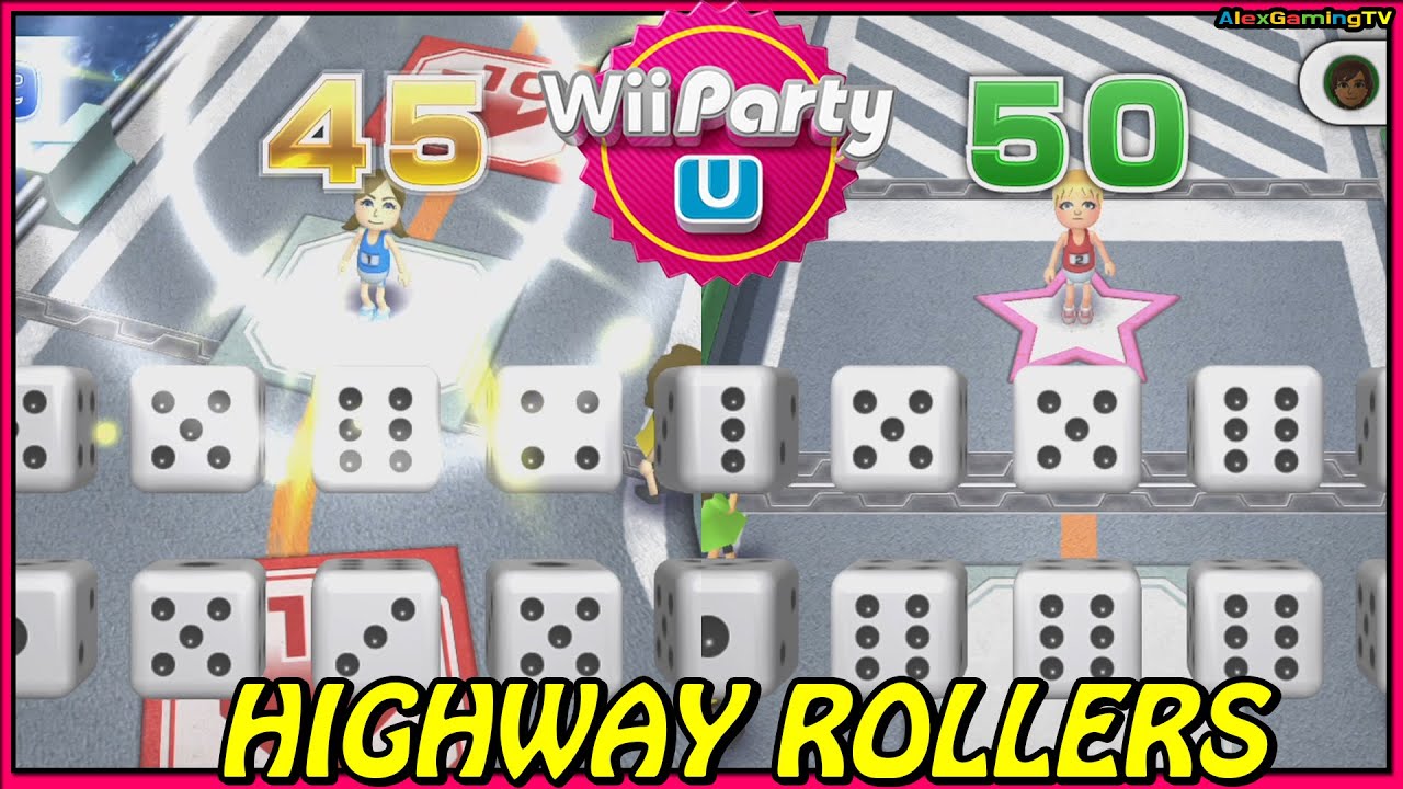 Wii Party U Highway Rollers gameplay (Lucia vs Maximilian vs Rie vs Susie) Master Com | AlexgamingTV