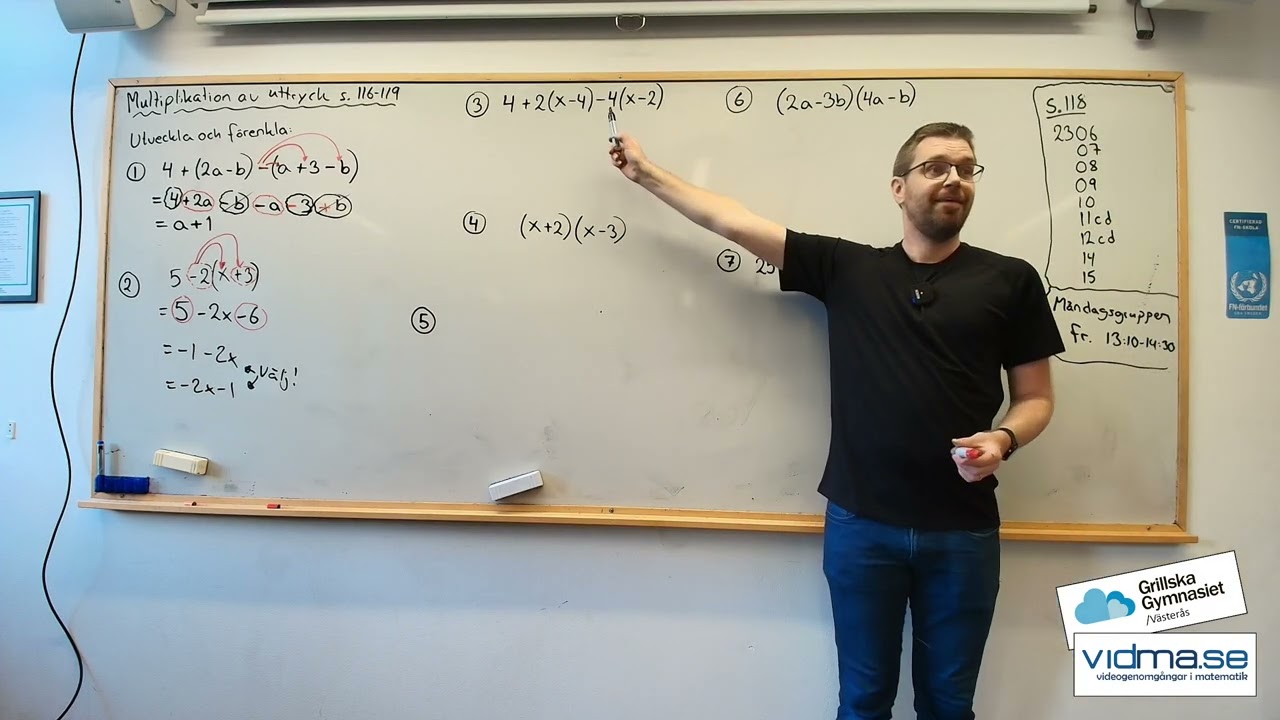 Matematik 1. MULTIPLIKATION AV PARENTESER. Utveckla och förenkla uttryck med parenteser.