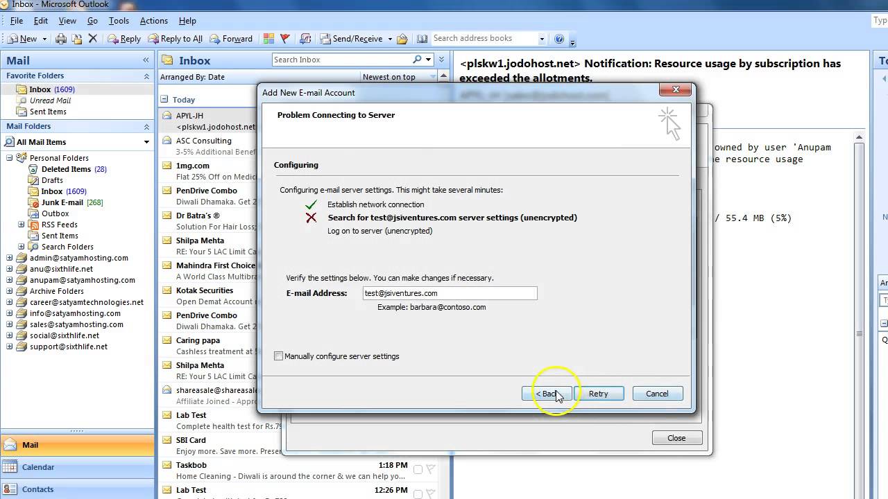 How To Configure Email In Outlook 2007 With SSL YouTube