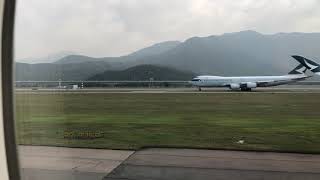 20181227 - Airplane Take Off HKIA HKG Airport to Taipei 2