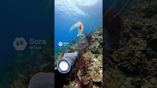 Glass-Bodied Shrimp Refracts Light Like Prism Then Vanishes – Diver POV