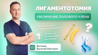 Методы увеличения члена | ЛИГАМЕНТОТОМИЯ | Увеличение полового члена