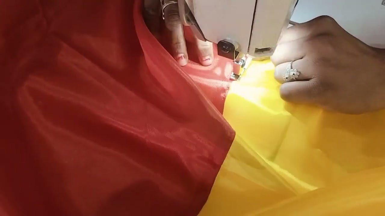 राजपूती पोशाक लहंगे  की तीन भाग वाली  कालिय मैं अस्तर की कटिंग औरजोड़ना ✂️🪡🧵