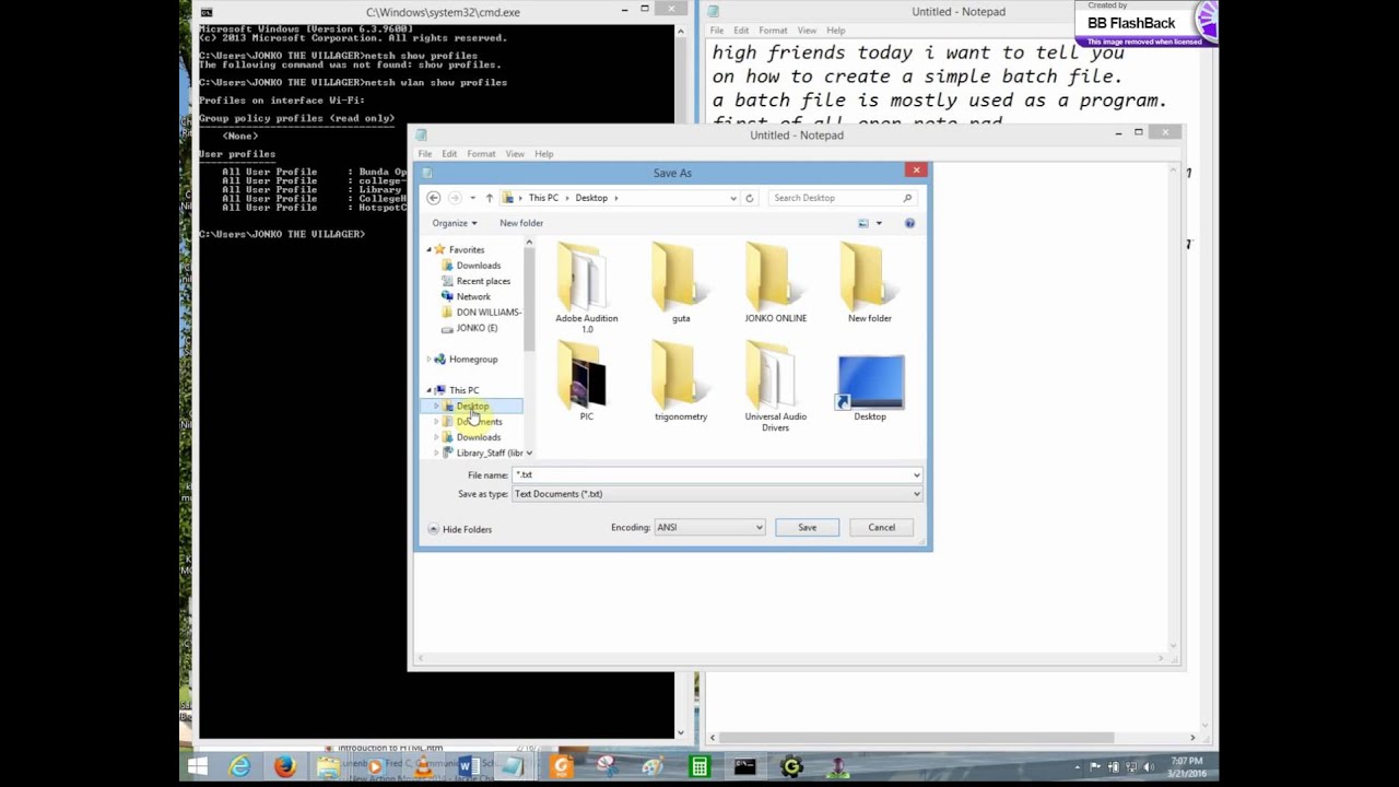 how to create a batch file using notepad YouTube