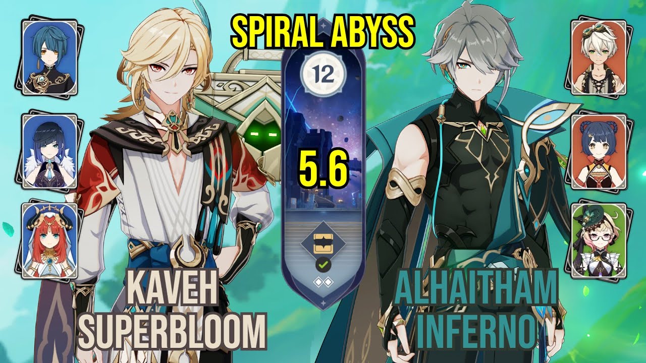 C6 Kaveh Superbloom + C2 Alhaitham Inferno | Spiral Abyss 5.6 | Genshin Impact