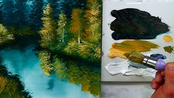 Quiet Brook | Landscape Art | Easy Painting for Beginners | Oval Brush Techniques