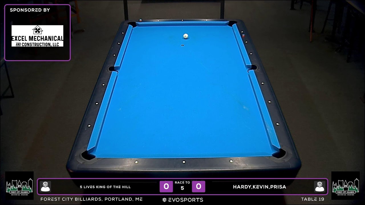 Image of video the 5 LIVES KING OF THE HILL vs HARDY,KEVIN,PRISA - FOREST CITY BILLIARDS - TABLE 19 | EvoSports 4