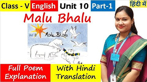 Malu Bhalu | Class 5 English Unit 10 Poem Malu Bhalu Explanation in Hindi (Pt 1)/ NCERT CBSE