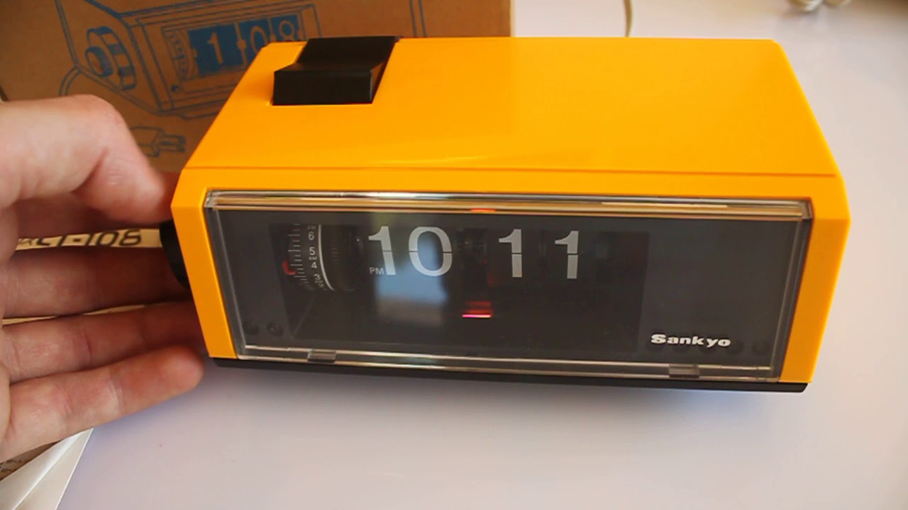 NOS, New Old Stock Sankyo LT108 Japanese Flip clock with alarm YouTube
