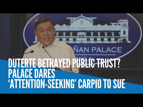 Duterte betrayed public trust? Palace dares ‘attention-seeking’ Carpio to sue