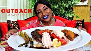 Join blove for some absolutely delicious surf and turf from outback
steakhouse. on the menu: a 22 oz ribeye steak, 2 lobster tails,
shrimp, asparagus. al...