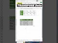 How to Transpose Data in MS Excel | Excel TRANSPOSE Function | how to transpose columns into rows