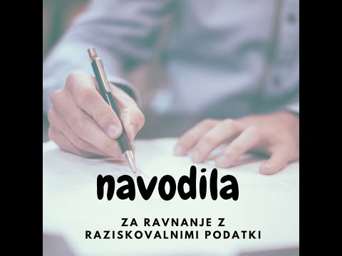 Kako izdelati navodila za ravnanje z raziskovalnimi podatki v raziskovalni organizaciji