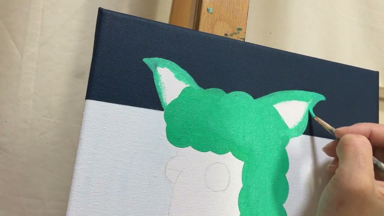 アクリル絵の具でイラスト描き - YouTube