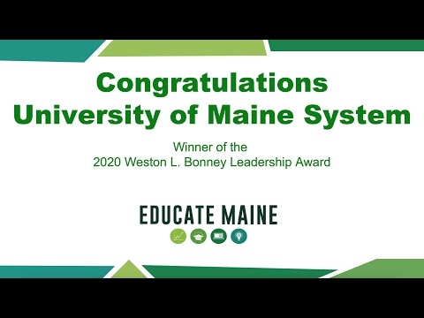 Weston L Bonney Education Leadership Award Video 2020