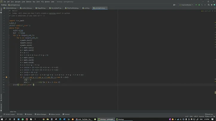 Spinning donut. Python.