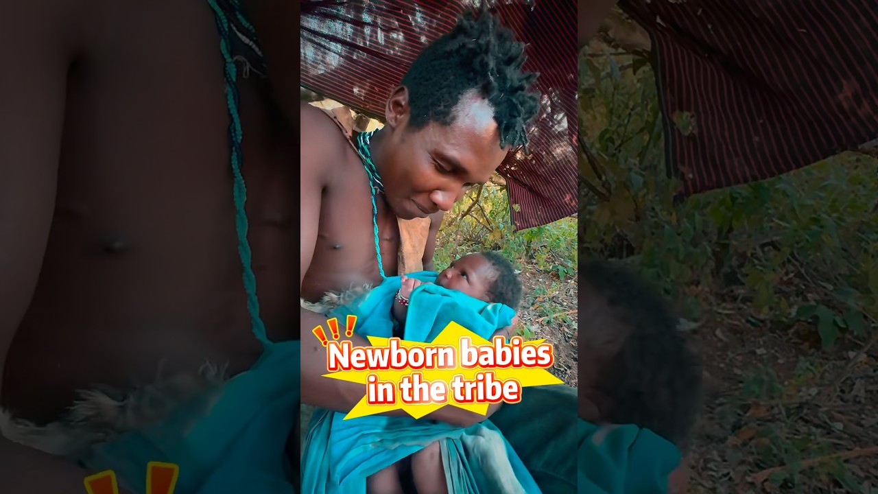 Newborn baby in the hadzabe tribal