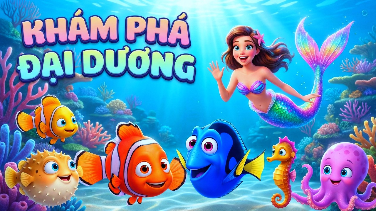 Thế Giới Đại Dương 🐬🦀 | Bé Học Nói Tên Các Sinh Vật Biển | Vừa Học Vừa Chơi