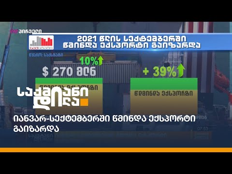 იანვარ-სექტემბერში წმინდა ექსპორტი გაიზარდა