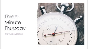 Three-Minute Thursday: Canvas Gradebook