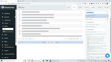 Custom Table Information for CloudTables