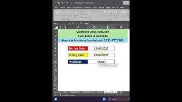 Excel Tip 18 - Calculate days between two dates in seconds - Easiest Formula | #excel #exceltips