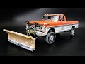 1972 Ford F250 4x4 Plow Truck 390 V8 1/25 Scale Model Kit Build How To Assemble Paint Snow Effects