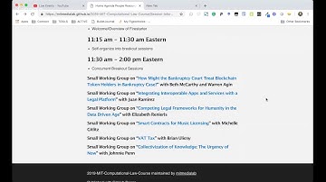 2019 - MIT Computational Law Course - Day 2 - Closing Plenary