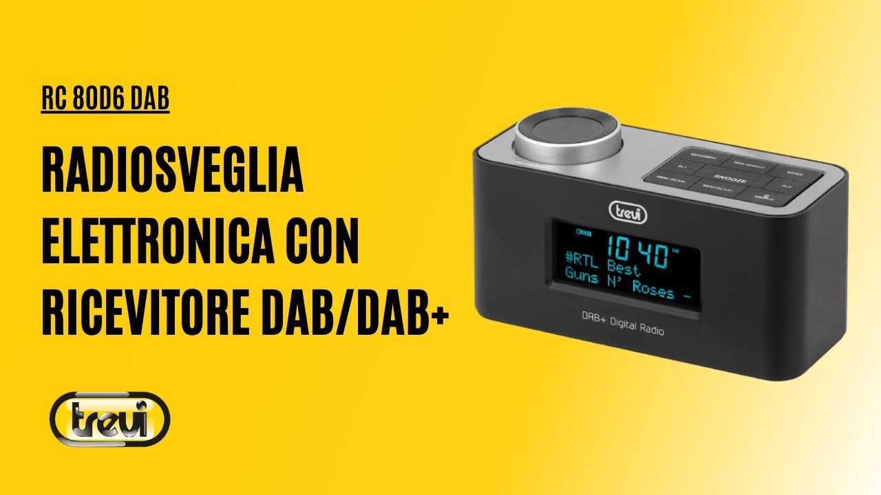Trevi RC 80D4 DAB Radiosveglia Elettronica con Ricevitore Digitale DAB/DAB+ Funzione Snooze Grande Display LED Nero Funzione Sleep Trevi RC 80D4 DAB Radiosveglia Elettronica con Ricevitore Digitale DAB/DAB+ Funzione Snooze Grande Display LED Nero Funzione Sleep