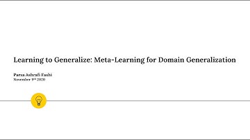 Paper Presentation for STAT946 (2020) - Meta Learning for Domain Generalization