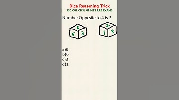Dice Reasoning Tricks | SSC CGL CHSL RRB Reasoning questions #viralshort #sscresoning #ssccglcpocds