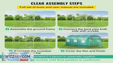 VEVOR 12 x 7 x 7 ft Walk in Tunnel Greenhouse Portable Plant