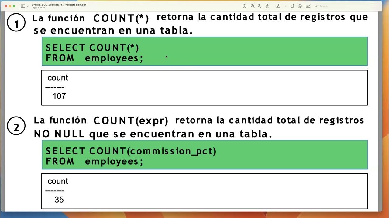 Oracle sql 19c group by sub consultas joins mucho mas en