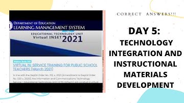 DAY 5 QUIZ 2 || TECHNOLOGY INTEGRATION AND INSTRUCTIONAL MATERIALS DEVELOPMENT