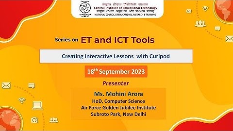 Series on ET and ICT Tools : - Creating Interactive Lessons with Curipod