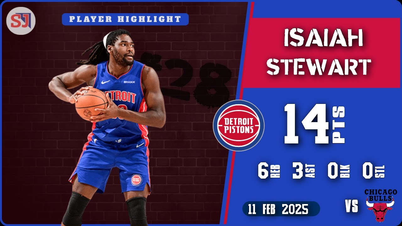 ISAIAH STEWART 14 PTS vs CHI 11 Feb 2025 DET Highlights - YouTube