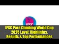 IFSC Para Climbing World Cup 2025 Laval: Highlights, Results & Top Performances