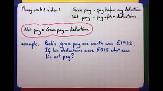 Gross pay, net pay and deductions c