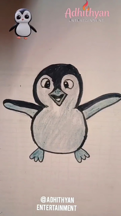easy trick penguin 🐧 drawing 😅.#shortsfeed .#yutubeshorts .#art .#easydrawing.#easy .#entertainment.