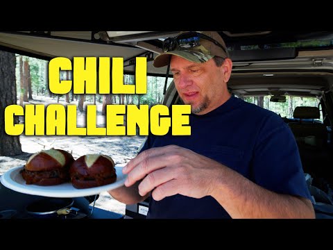 Camp Cooking Wendy's Chilli on Pretzel Burgers