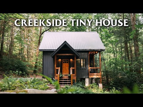 Peaceful Creekside Tiny House Next to Waterfall! Full Tour!