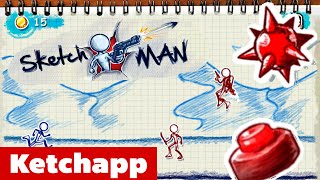 SKETCHMAN by KetchApp Review | Stickman Doodle Jump & Shoot | iOS Gameplay (Android, iPhone, iPad) screenshot 3