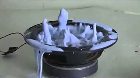 Non Newtonian Fluid on a Speaker Cone