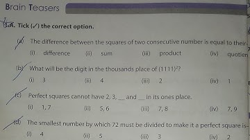 Dav Class 8 Math Chapter 1 Brain Teasers (Q.No.3; 4; 5;)|Square And Square Roots|| @madhubanclasses