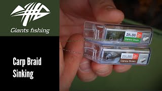 Giants Fishing fonott Előkezsinór - Carp Braid Sinking 35lbs / 20m Camou Green videó