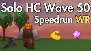 [WR // 27:26] Solo Hardcore Wave 50 SPEEDRUN | Roblox Tower Defense Simulator