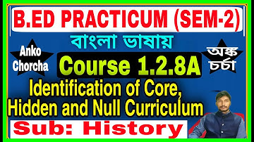 Identification of core, hidden, null curriculum ( History Subject) #B.Ed Course 1.2.8A