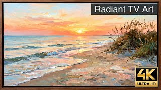 Radiant Coastal Sunset Bliss | 4K Frame TV Art | 4 Hours