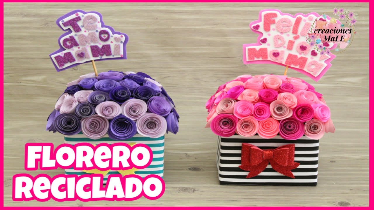 FLORERO RECICLADO || REGALO PARA EL DÍA DE LAS MADRES